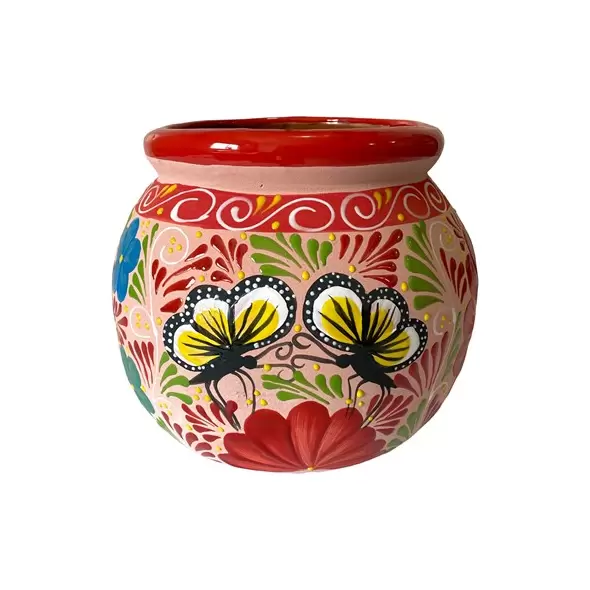 Talavera 11.5" Bella Especial Esfera Pot Red