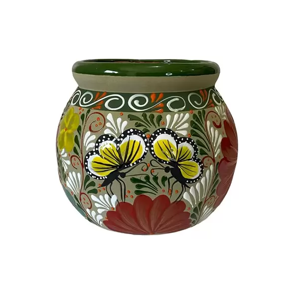 Talavera 14" Bella Especial Esfera Pot Green