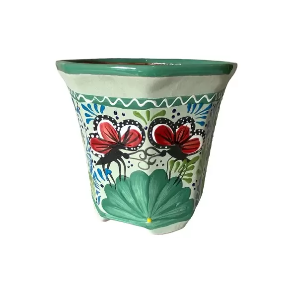 Talavera 12" Bella Especial Octagonal Pot Teal