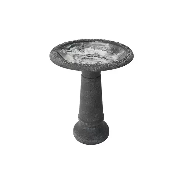 Algreen 20"x20"x20" Plastic/ Stone Composite Birdbath Gray