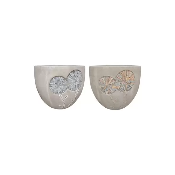 MCarr 24pc Light Cement Floral Mosaic Planter Pallet