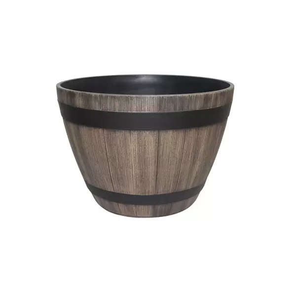 GROWER SELECT 18IN WINE BARREL KENTUCKY WALNUT W/BLACK BANDS 8/CS