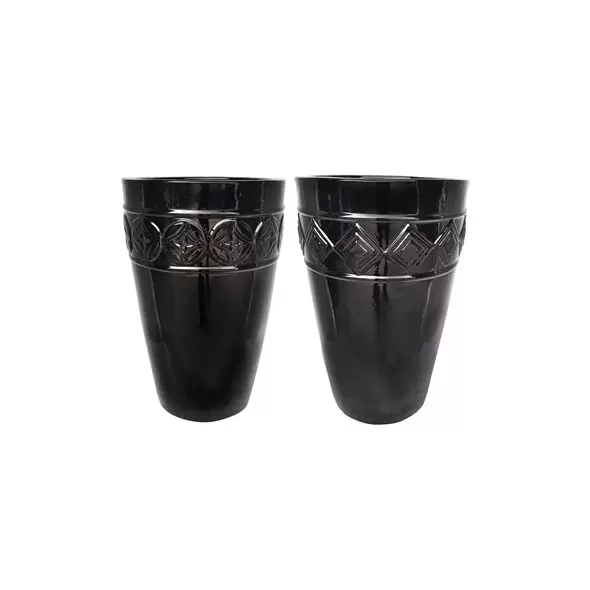 MCarr 12pc Tall Round Planter Pallet Glossy Black
