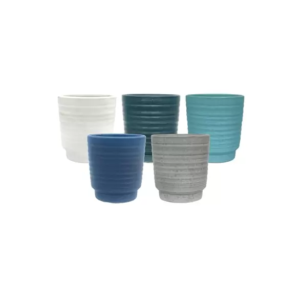 MCarr 12pc Ribbed Planter Set Asst Colors