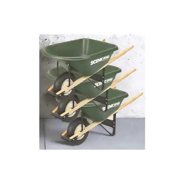 Scenic Road 6cu 1 Wheel w/ Rib Tire Wheelbarrow Green