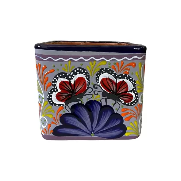 Talavera 8" Bella Especial Square Pot Blue