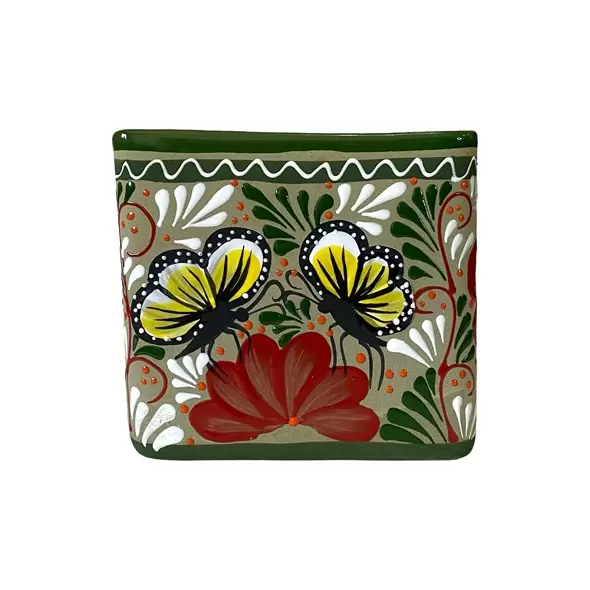 Talavera 8" Bella Especial Square Pot Green
