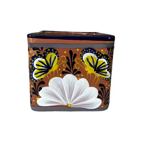 Talavera 8" Bella Especial Square Pot Barro