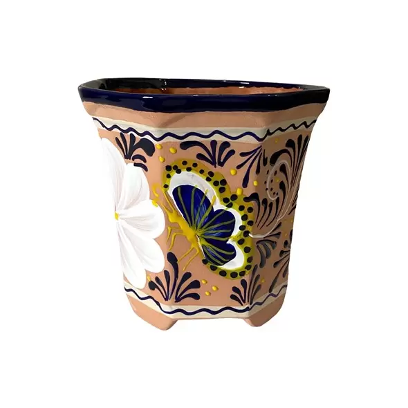 Talavera 8" Bella Especial Octagonal Pot Natural