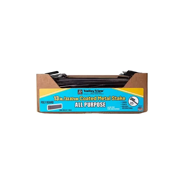 Valley View 13" Poly Board Coated Metal Stakes Black