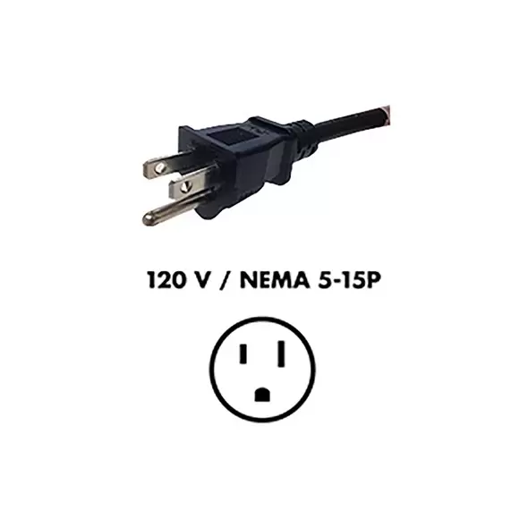 Fluence AC Cord, 6' ( 1829mm ), NEMA 5-15P Plug to M19 Push Lock Connector, Max 125V AC 10/CS