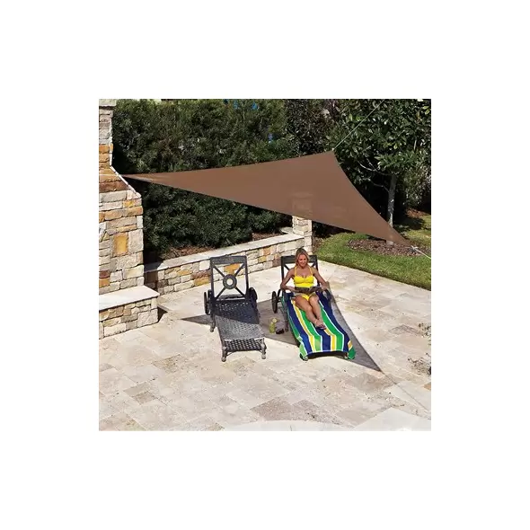 Coolaroo 10' Ready to Hang Triangle Shade Sail Walnut