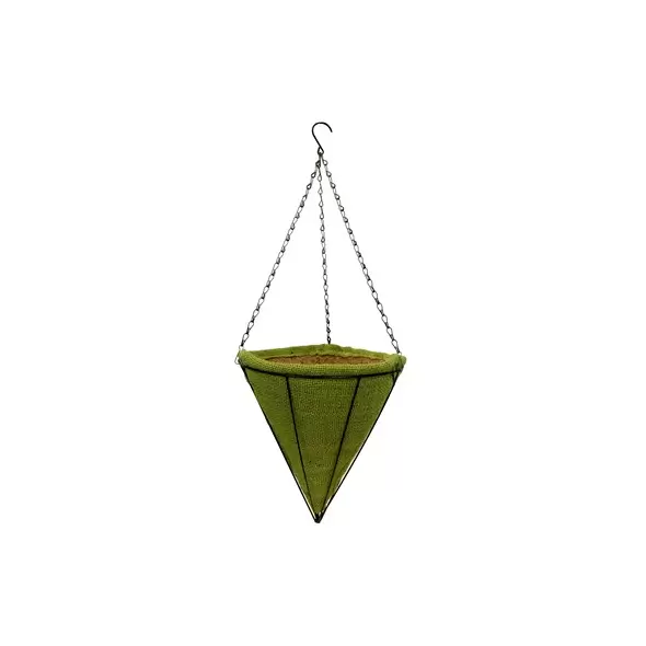 Gardener Select 12" Jute Cone Hanging Basket w/ Green Coco Liner 12/CS