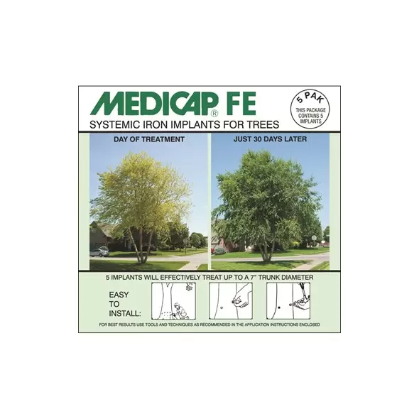 Medicap FE 5 PAK Iron 3/8" Diameter Implant 012162020109 1216202010 SYSTEMIC IRON TREE IMPLANTS PLANT NUTRIENTS