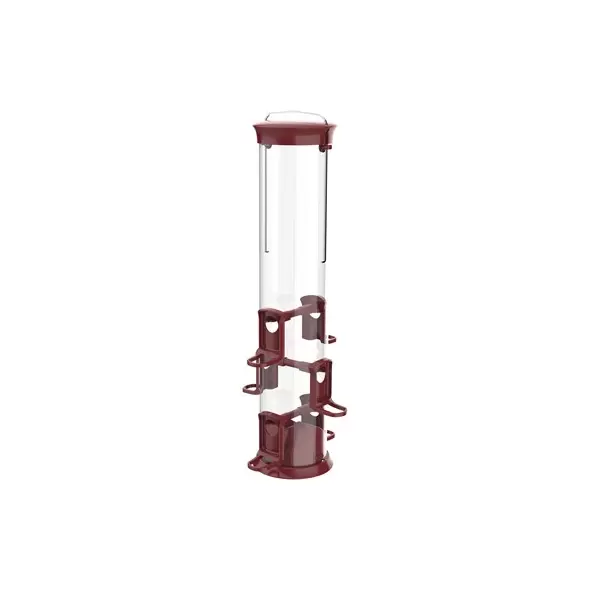 Natures Way 2.1qt Large Plastic Tube Seed Feeder Red