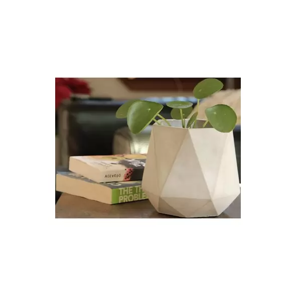PHG 6.5"x6" Geometry Skyline Tumbler Planter Polished Concrete