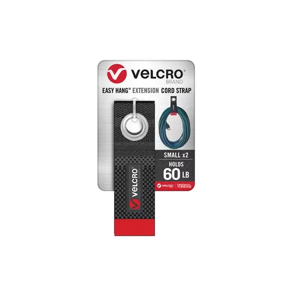 Velcro Brand 2pk 1.5"x10" Extension Cord Strap Black
