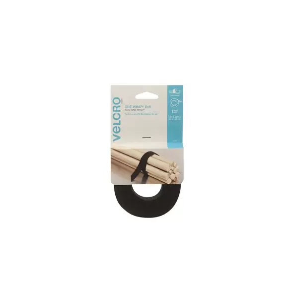 Velcro Brand 12'x1" One Wrap Roll Black