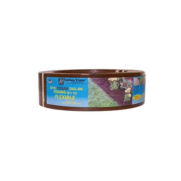 Valley View 3.5"x20' Bender Board w/5 Metal Stakes Coil Dark Brown