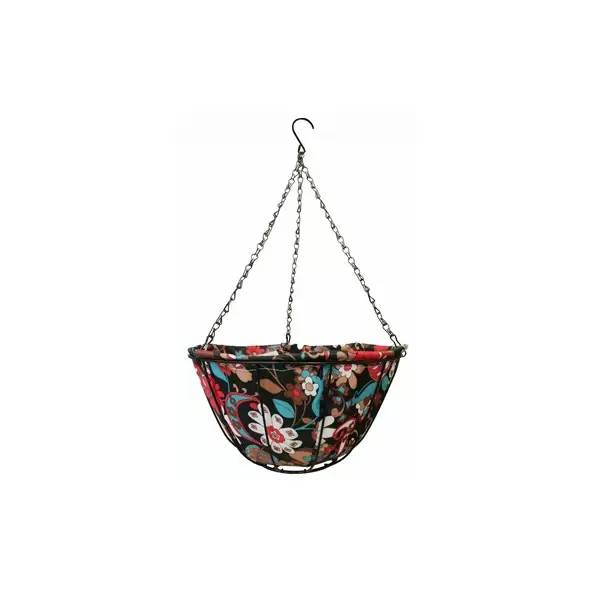 Gardener Select 12" Hanging Basket Black Red Fabric Coco Liner 6/CS
