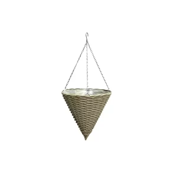 Gardener Select 14" Cone Hanging Basket Light Striped Wicker 20/CS