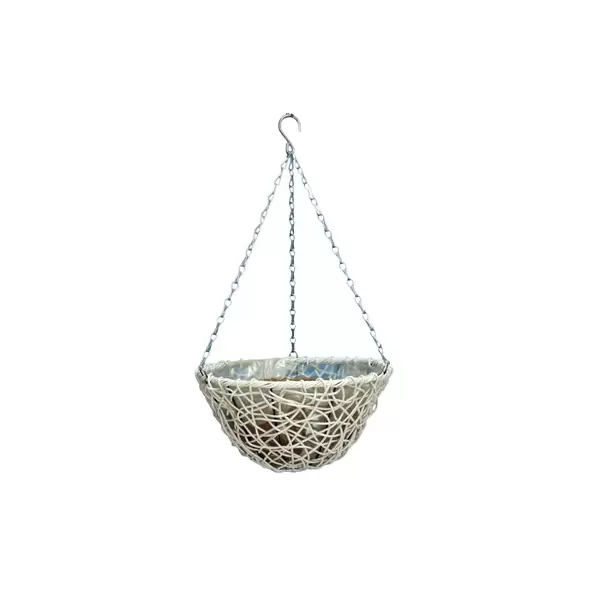 Gardener Select 12" Round Bottom Hanging Basket White Wicker 20/CS