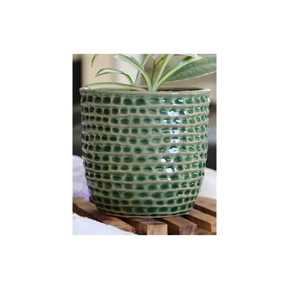 Palm Spring 9" Honey Comb Planter Emr