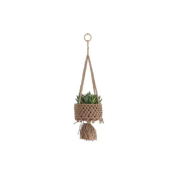 Primitive Hanging Utility Basket Jute Single Tier