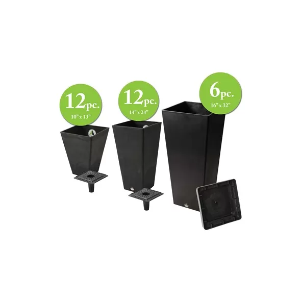 Algreen 28pc Square Planter Display Black