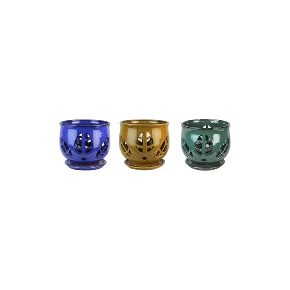 MCarr 4pc 9.5" Tulip Leaf Pot Set Orchid