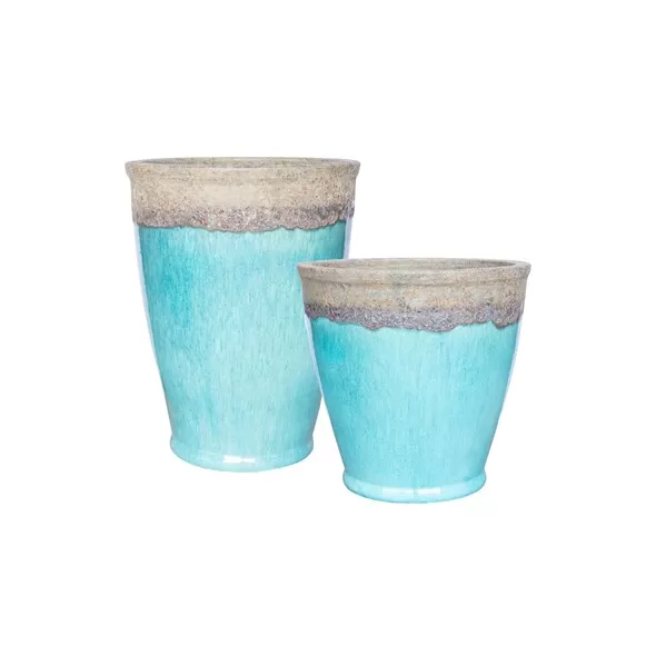 MCarr 30pc Flat Rim Planter Pallet Volcanic Milky Blue