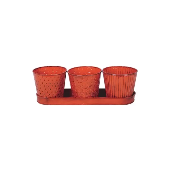Robert Allen 4" Concord Garden Planter Set Tango