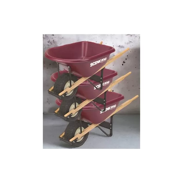 Scenic Road 6cu 1 Wheel w/ Turf Tire Wheelbarrow Maroon