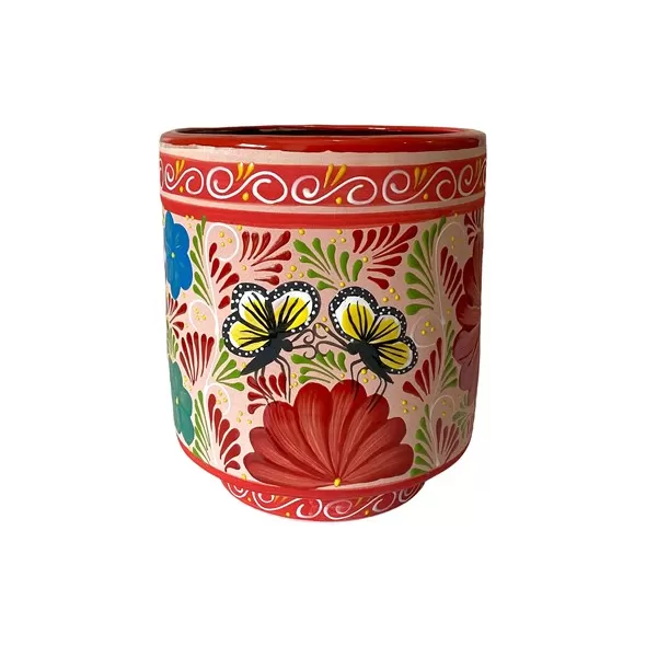 Talavera 11" Bella Especial Tall Cylinder Red