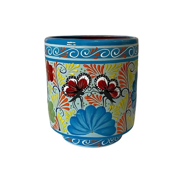 Talavera 11" Bella Especial Tall Cylinder Lite Blue