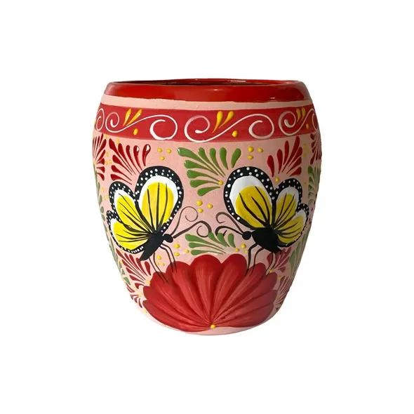 Talavera 11"Hx9.5"W Bella Especial Ovalo Pot Red