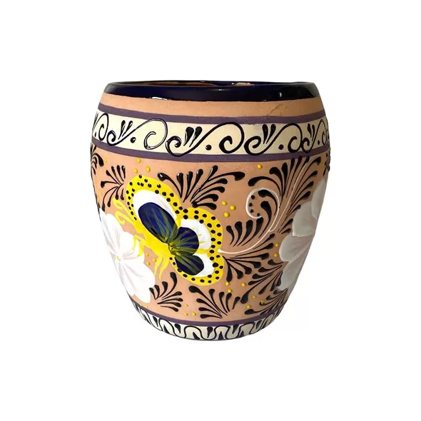 Talavera 11"Hx9.5"W Bella Especial Ovalo Pot Natural