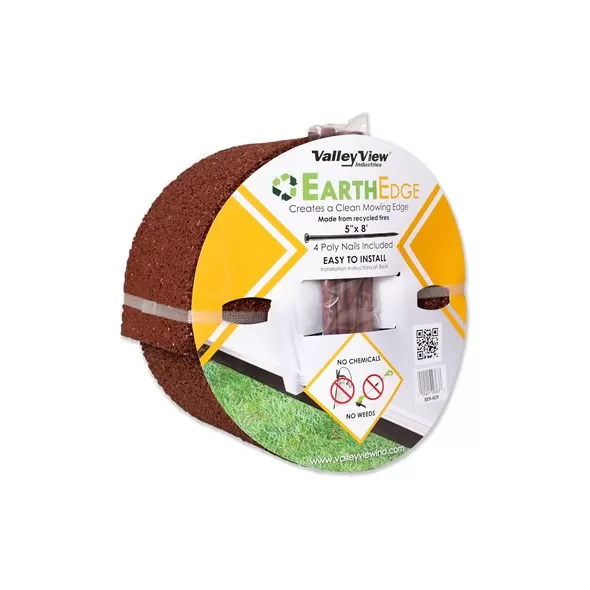 Valley View 5"x8' Earth Rubber Edging Roll Black