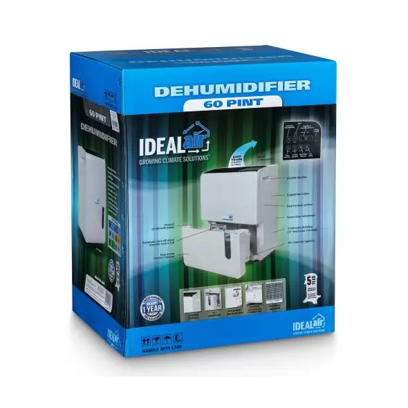 Ideal-Air Dehumidifier 60 Pint - Up to 120 Pints Per Day