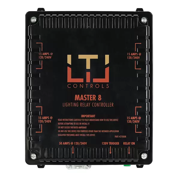 LTL Controls MASTER 8 Lighting Relay Controller w/o Timer (120V & 240V Universal Plug)