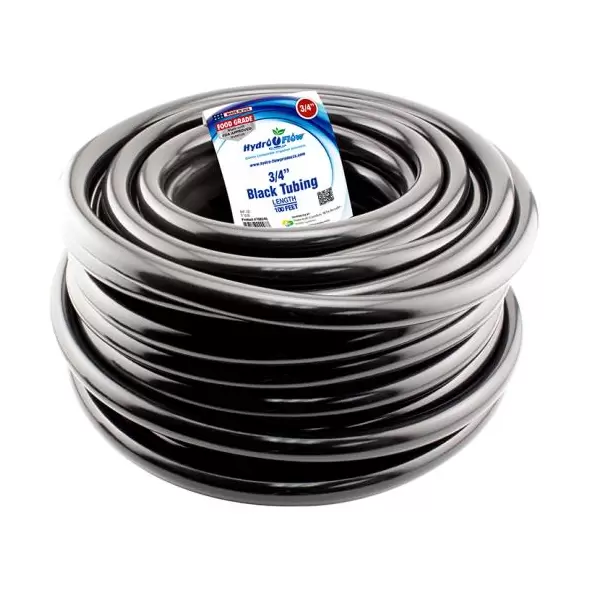 Hydro Flow Vinyl Tubing Black 3/4 in ID - 1 in OD 100 ft Roll