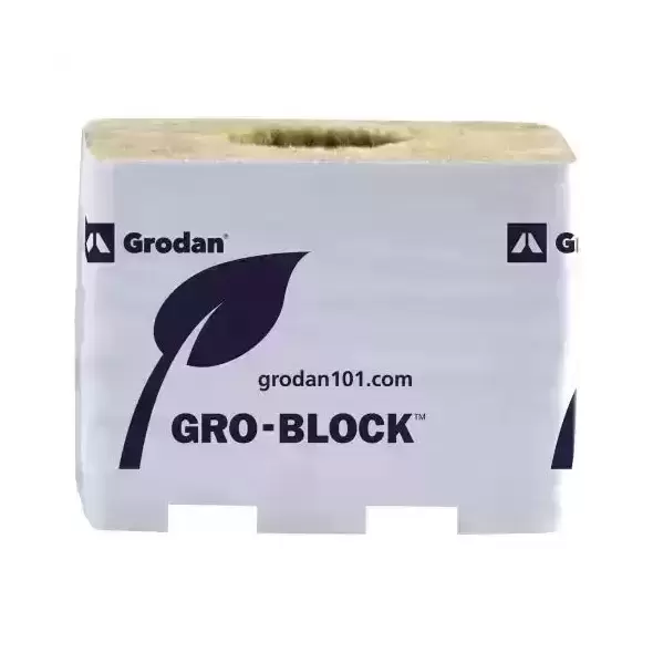 Gro Block Improved Medium 4Inches GR7,5 w/ hole (4Inchesx4Inches3.1Inches) wrapped (6/strip- 32 strips per cs) 192 per case