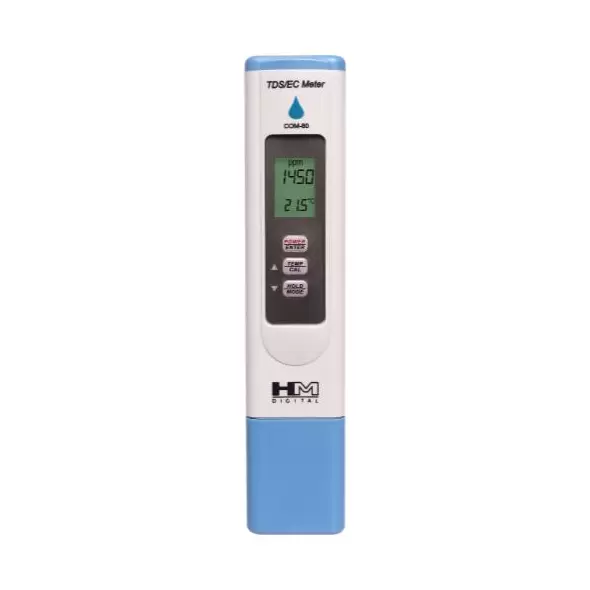 HM Digital Water Resistant Ec/TDS Meter w/ Temperature in C/F Hydrotester (Model COM-80)