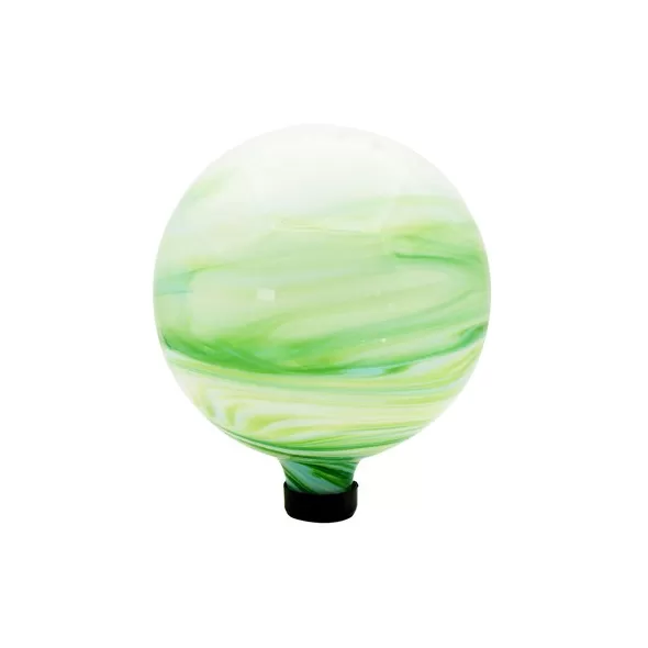 Gardener Select 10" Green Swirl Glass Gazing Globe