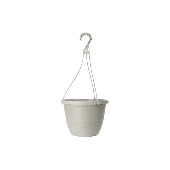 Grower Select 10.00 Everest Hanging Basket, With 18in Hanger, Cotton White, 70 per Case, 10.08in OD x 6.99in H, 1.5 Gallon