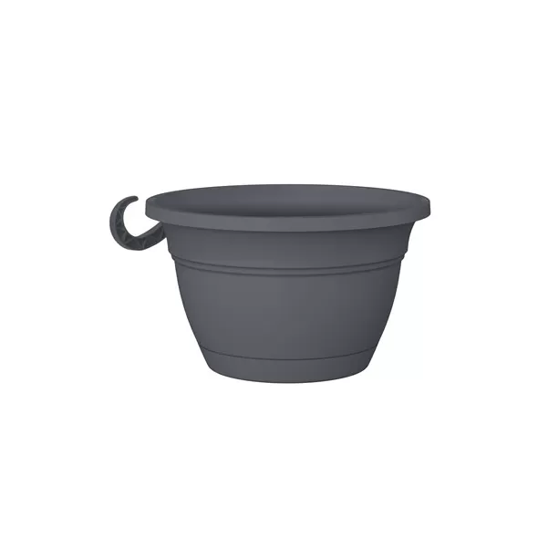 HC 12" Eclipse Round Hanging Basket Warm Gray