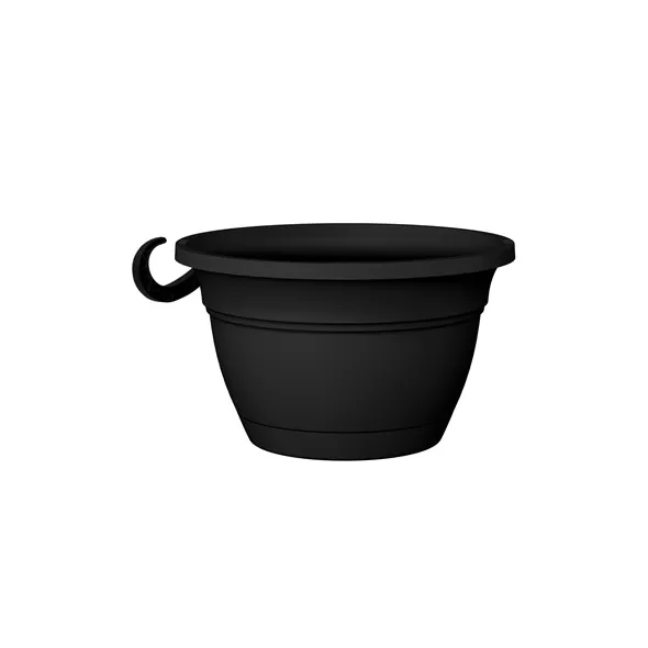 HC 12" Eclipse Round Hanging Basket Black