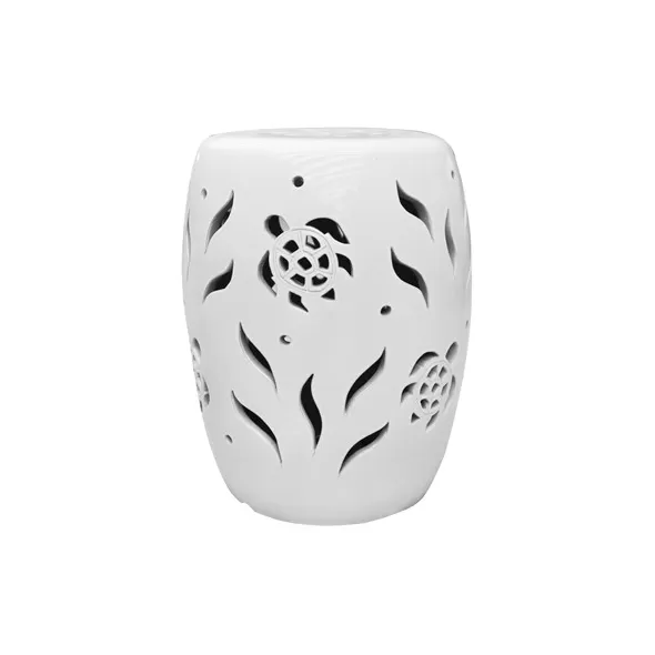 MCarr 19" Tall Sea Turtle Stool White