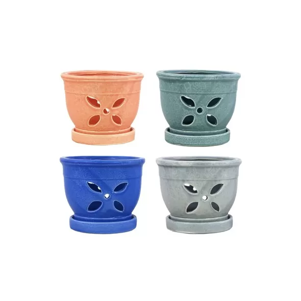 MCarr 12PC 5.5" 4 Petal Orchid Pot Mix Asst