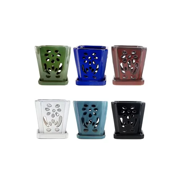 MCarr 12pc Floral Orchid Pot Mixed Asst
